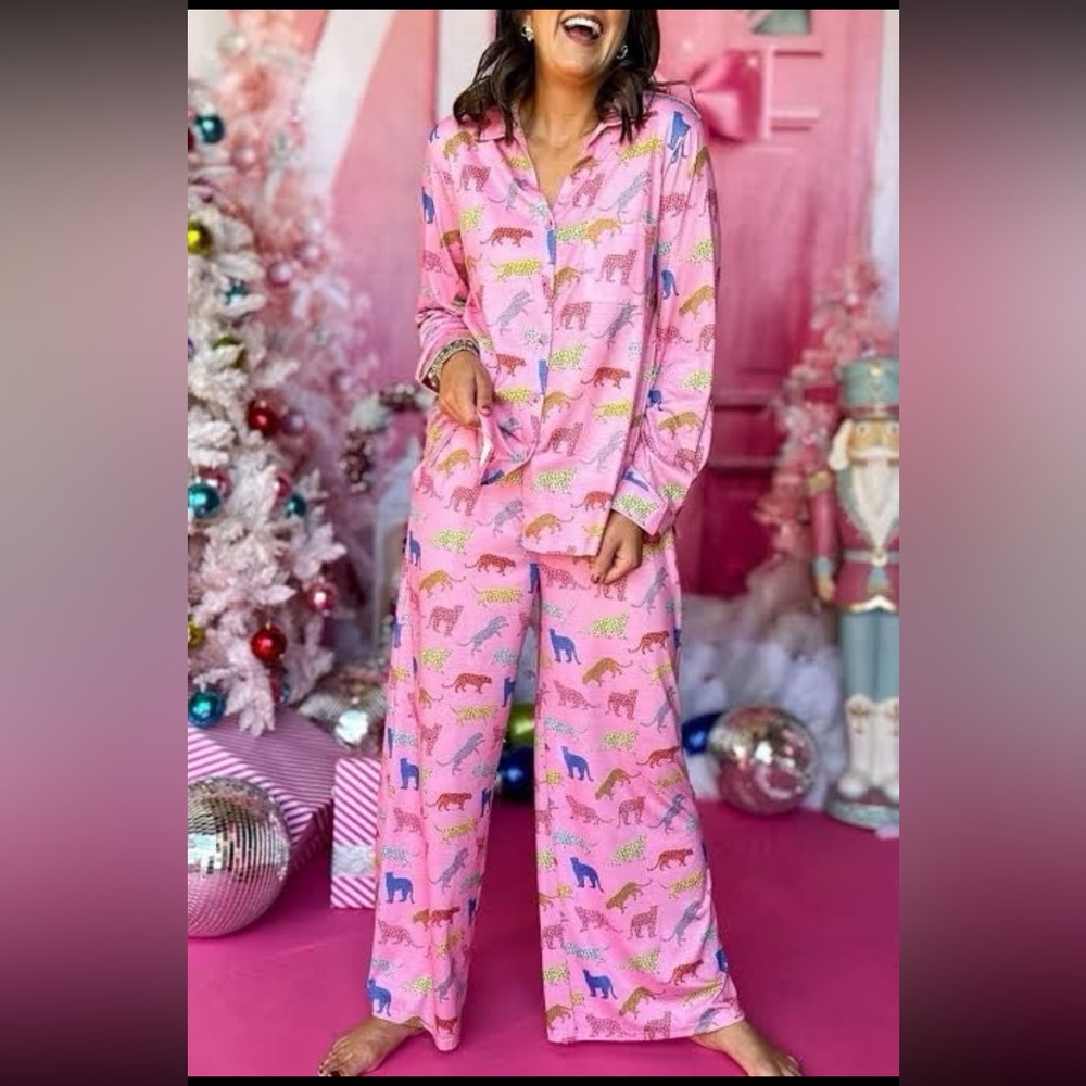 Pretty Little Patriot Cheetah Pajama Set Womens Pajama Set